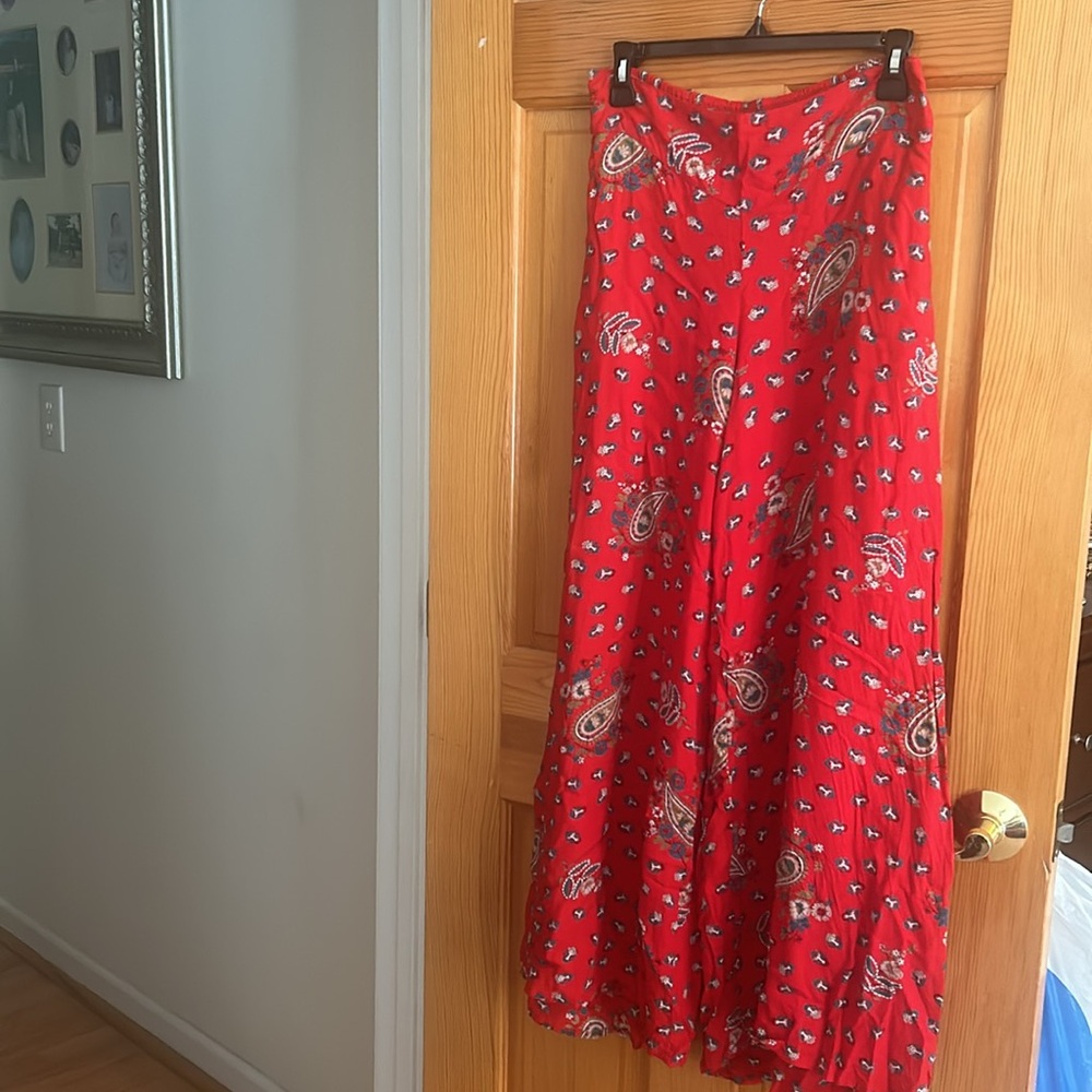 Red Paisley Palazzo Pants